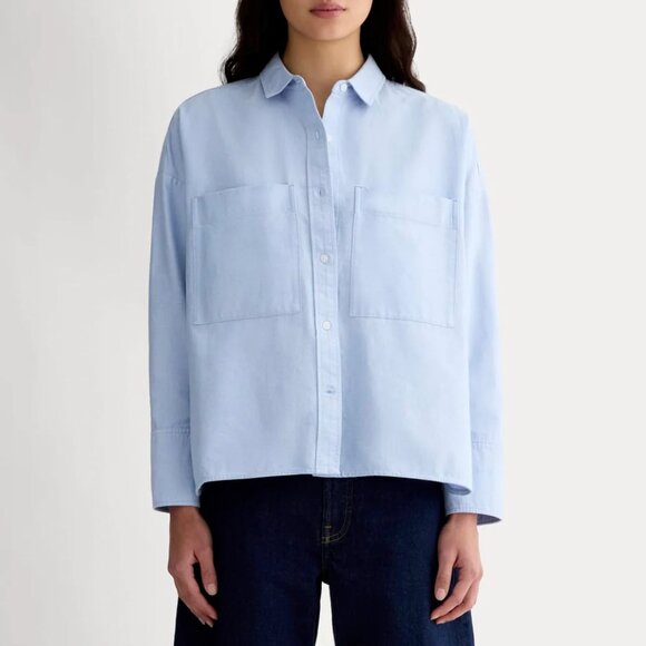 Everlane The Boxy Oxford Button Down Shirt in Light Blue - NWOT - Size Large - Picture 3 of 8
